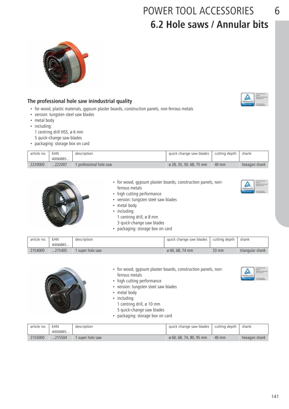 Wolfcraft Lochsäge verstellbar, Spots 5986000