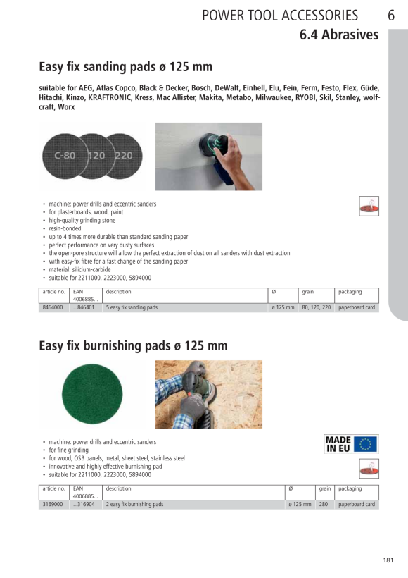 Wolfcraft Haft-Schleifscheibe für Farbe/Lack 1153100