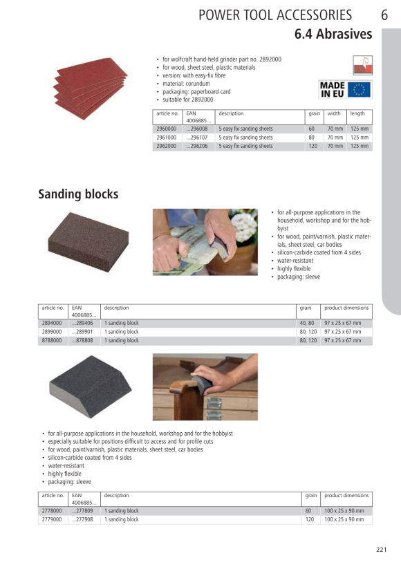 Wolfcraft Handschleifklotz, Kunststoff 2897000