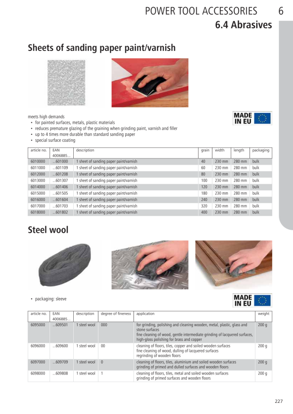Wolfcraft Schleifpapierbogen für Farbe/Lack 6012000