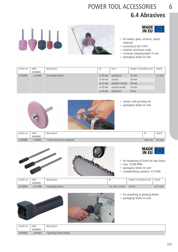 Wolfcraft Keramisches Schleifkörper-Set 6-tlg. 2144000