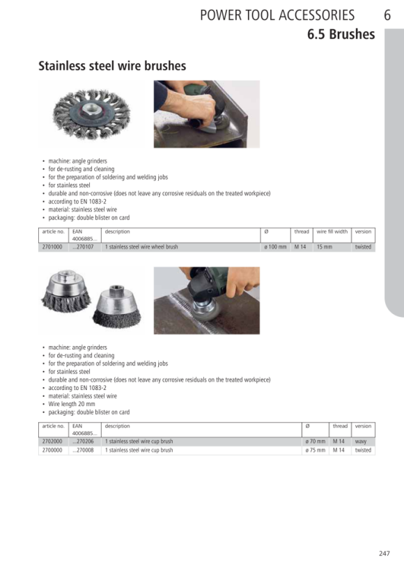 Wolfcraft Stahldraht-Topfbürste 8479000