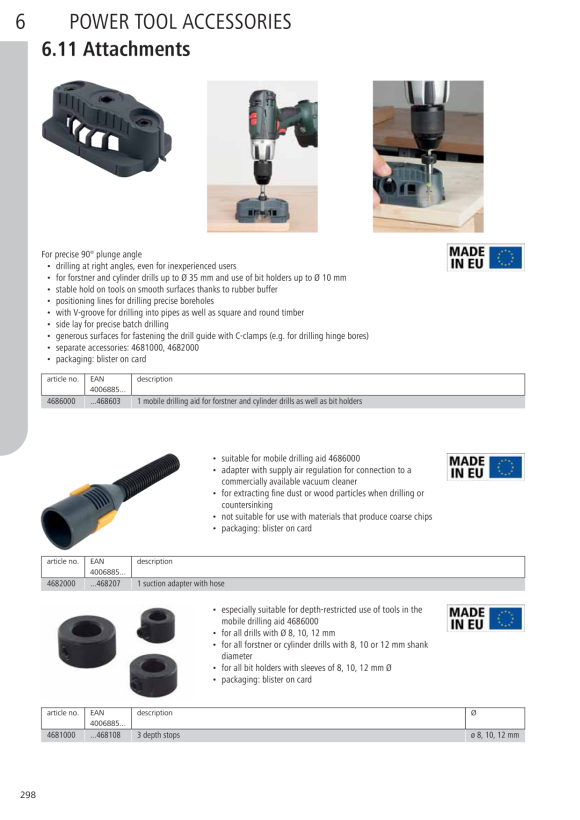 Wolfcraft Tiefenstopp-Set 3-tlg. 4681000
