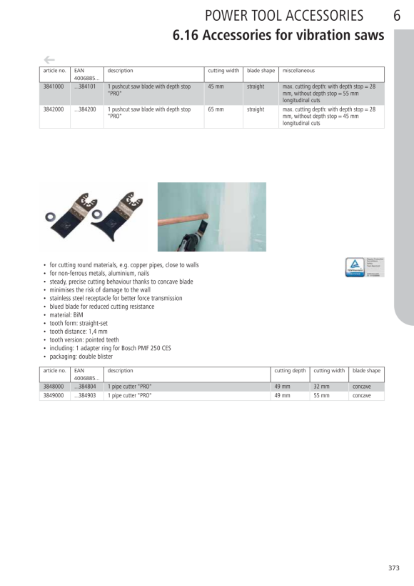 Wolfcraft Tauchsägeblatt ?PRO? BiM, Universal-Aufnahme 3987000