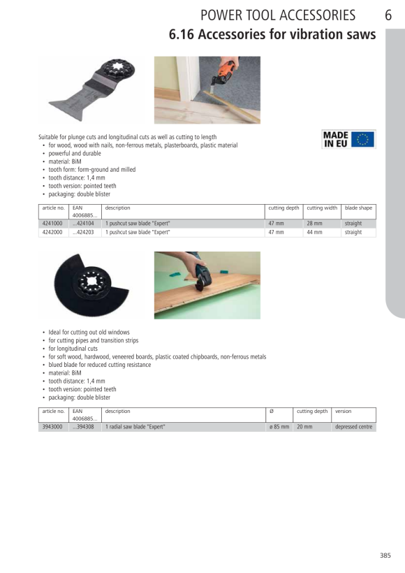 Wolfcraft Tauchsägeblatt ?Expert? BiM, STARLOCK-Aufnahme 4242000