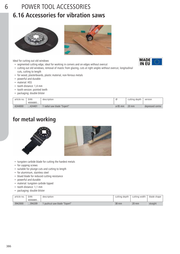 Wolfcraft Segmentblatt ?Expert? HM-bestreut, STARLOCK-Aufnahme 4245000