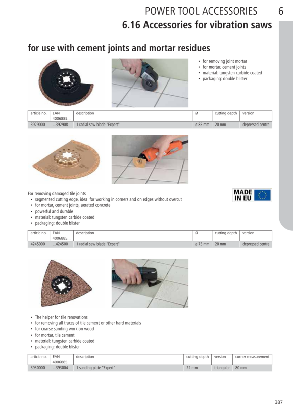 Wolfcraft Segmentblatt ?Expert? HM-bestreut, STARLOCK-Aufnahme 4245000