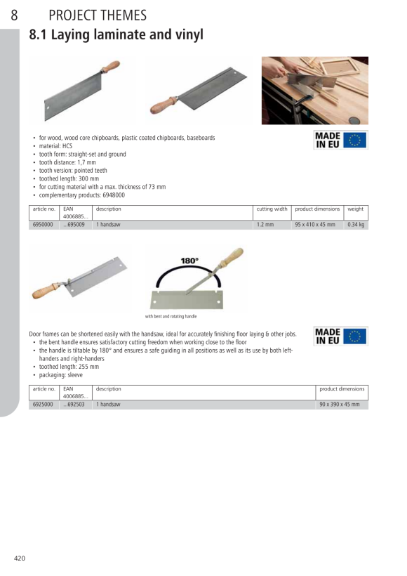 Wolfcraft Handsäge mit abgewinkeltem Griff 6925000