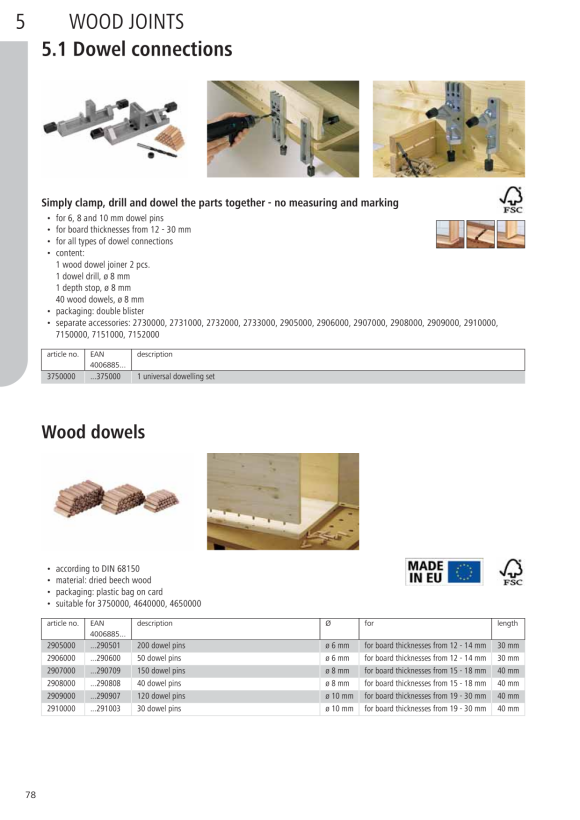 Wolfcraft Universal-Holzdübler-Set 43-tlg 3750000