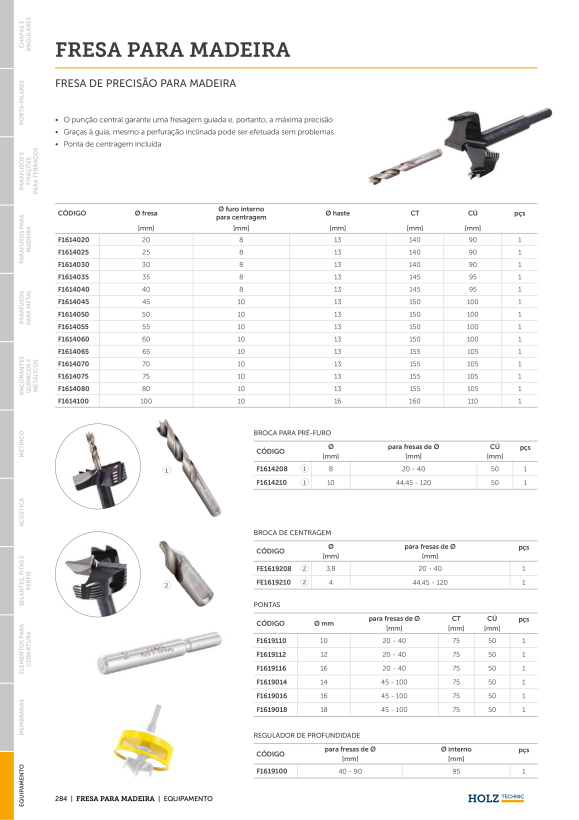 RothoBlaas CONJUNTO COMBINADO Ø40-50-60 + BROCA GL320 Ø14-16-19 F1411300