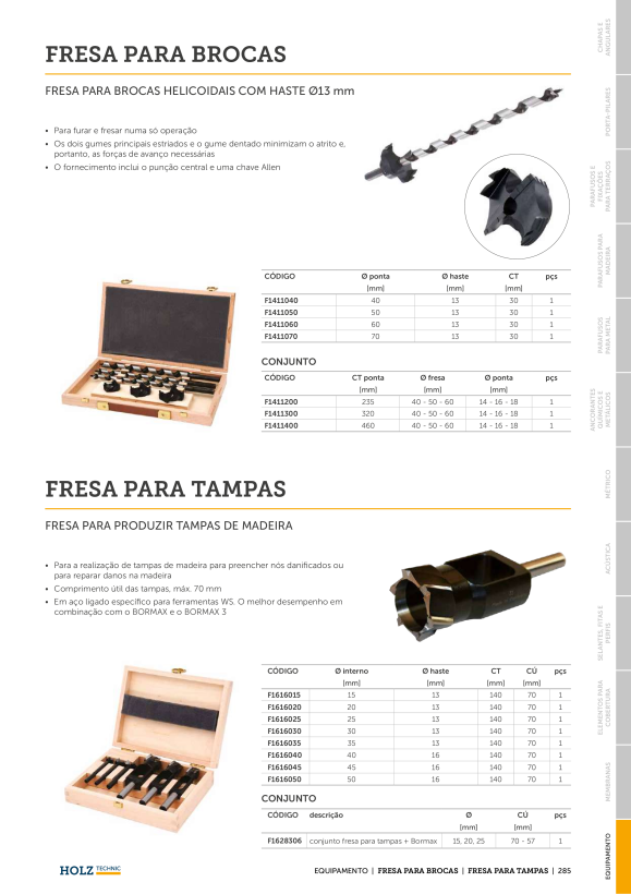 RothoBlaas CONJUNTO COMBINADO Ø40-50-60 + BROCA GL320 Ø14-16-19 F1411300