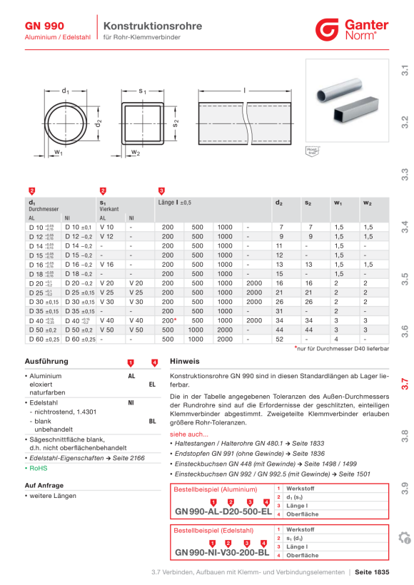 Ganter Präzisions-Scharniere 7580-ALS-55-70-D-D