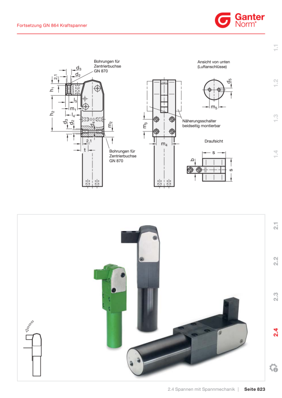 Ganter Rastbolzen 823-7-7-B-R-ST-SW