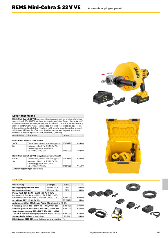 REMS Mini-Cobra S 22V VE 170029 R22