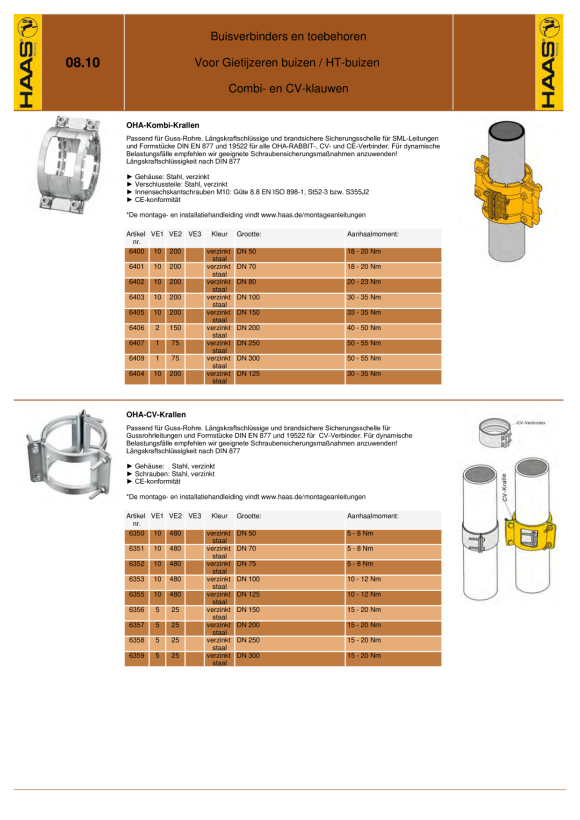 Otto Haas Schlauchspann-Übergangsverbinder DN 75/80 auf DN 70 3012