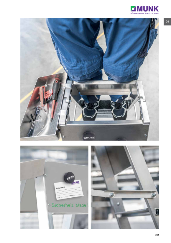 MUNK Double-sided safety stepladder 2x6 steps 42726