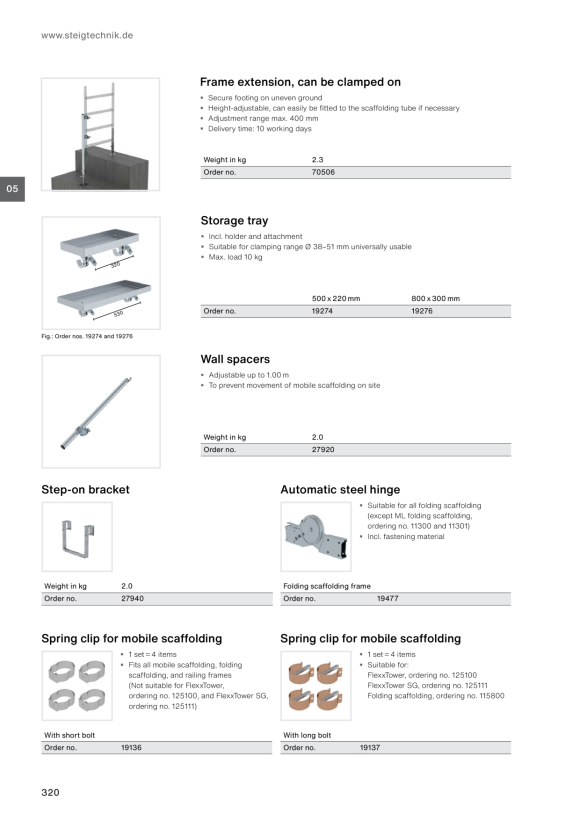 MUNK Automatic steel hinge for scaffolding folding frame 19477