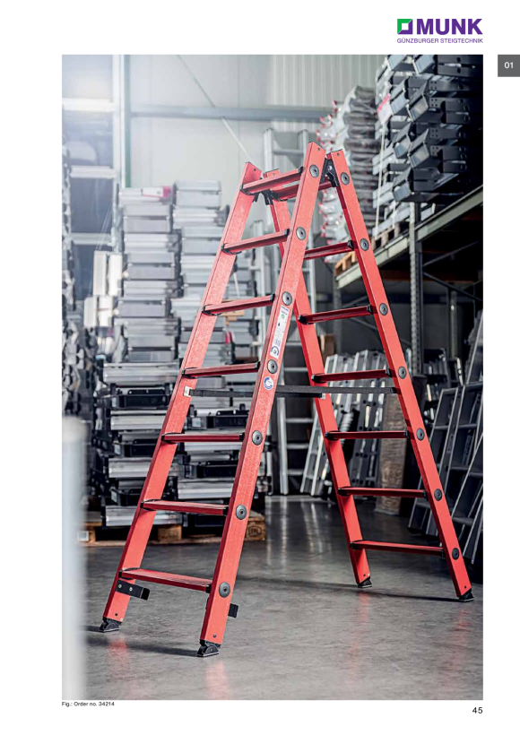 MUNK Double-sided rung ladder GFRP 2x10 rungs 36410