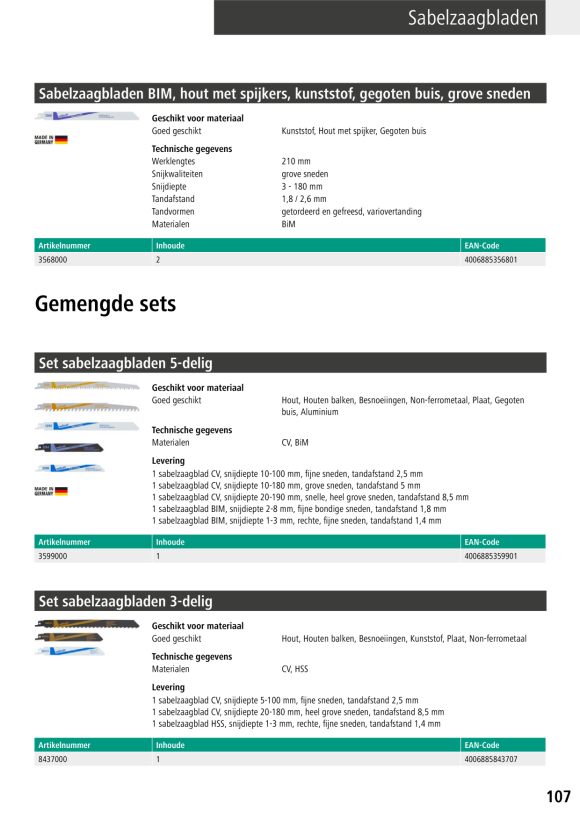 Wolfcraft Säbelsägeblatt BiM 2678000