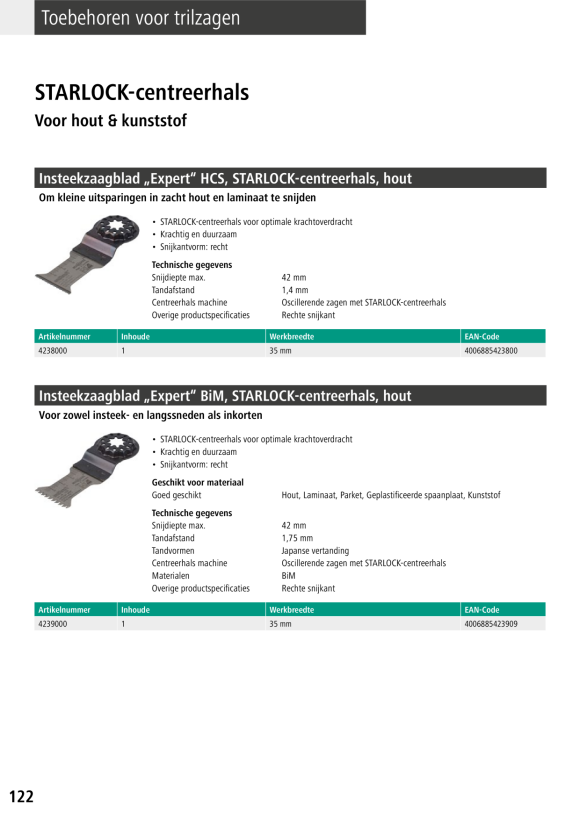 Wolfcraft Tauchsägeblatt ?Expert? BiM, STARLOCK-Aufnahme 4242000
