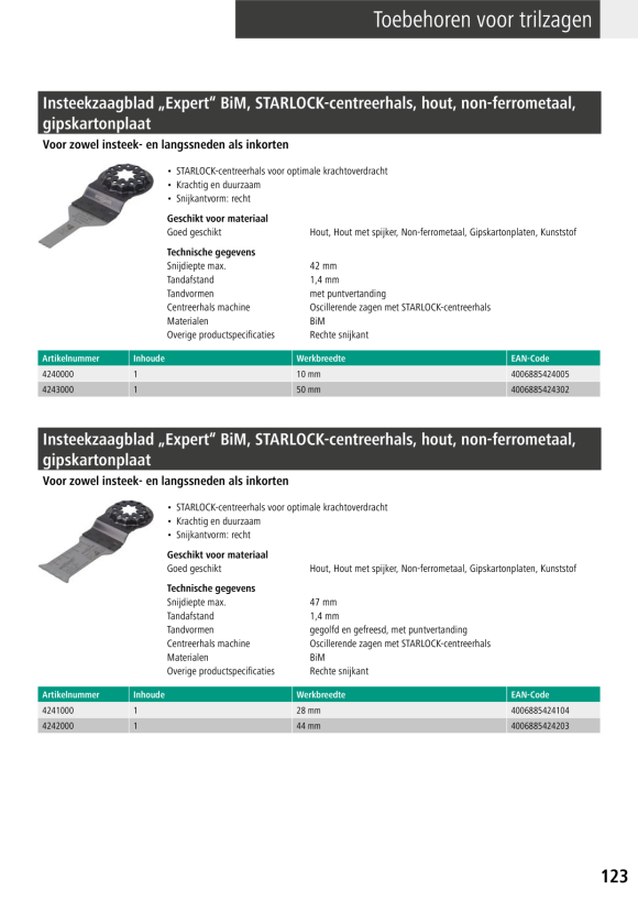 Wolfcraft Tauchsägeblatt ?Expert? BiM, STARLOCK-Aufnahme 4242000
