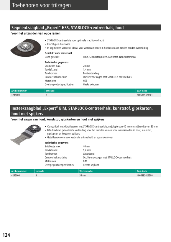 Wolfcraft Segmentsägeblatt ?Expert? HSS, STARLOCK-Aufnahme 4244000