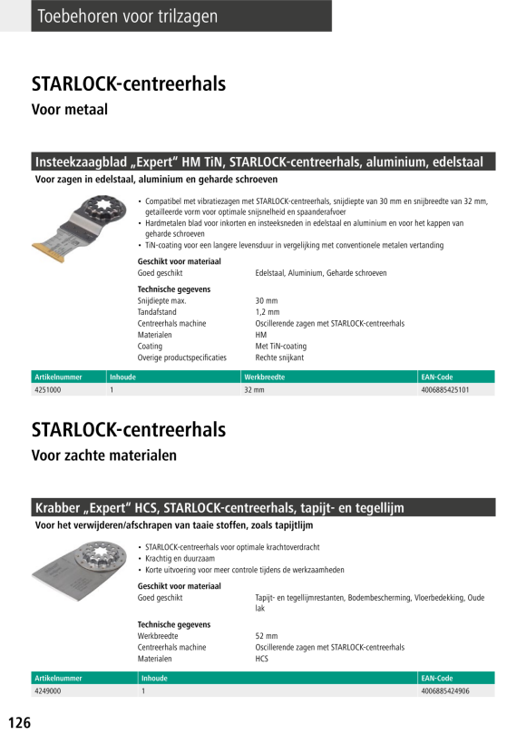Wolfcraft Segmentblatt ?Expert? HM-bestreut, STARLOCK-Aufnahme 4245000