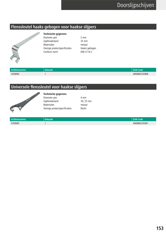 Wolfcraft Flanschschlüssel-Set gerade für Winkelschleifer 2457000