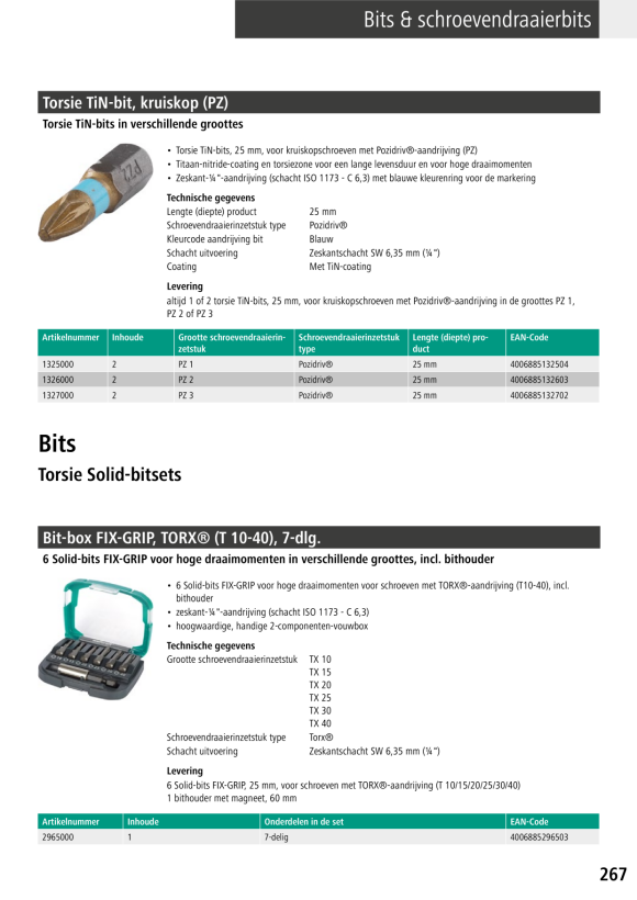 Wolfcraft Bit-Box FIX-GRIP, TORX® (T 10-40), 7-tlg. 2965000