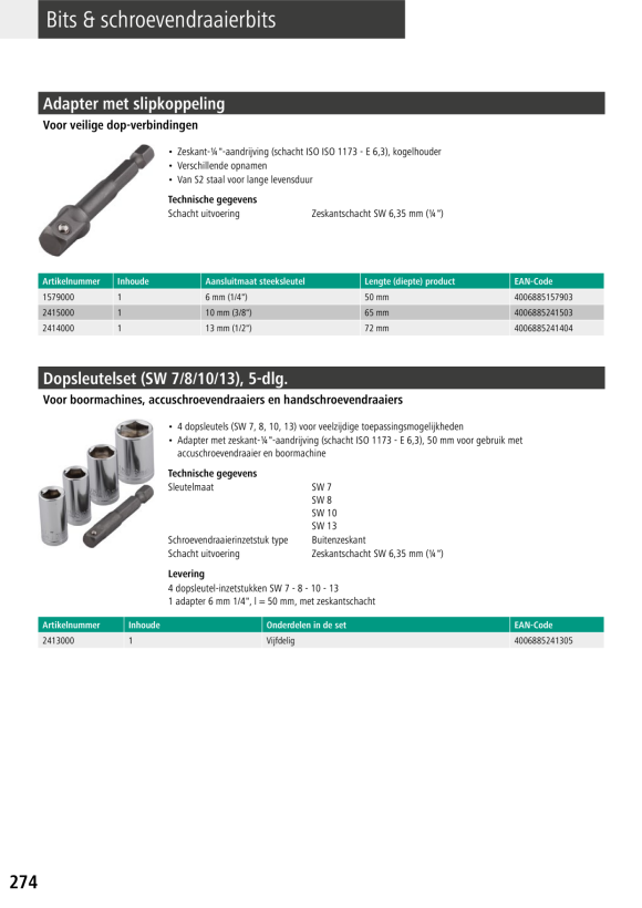 Wolfcraft Querlochsenker-Set WS 3-tlg., Sechskant-Schaft 4375000