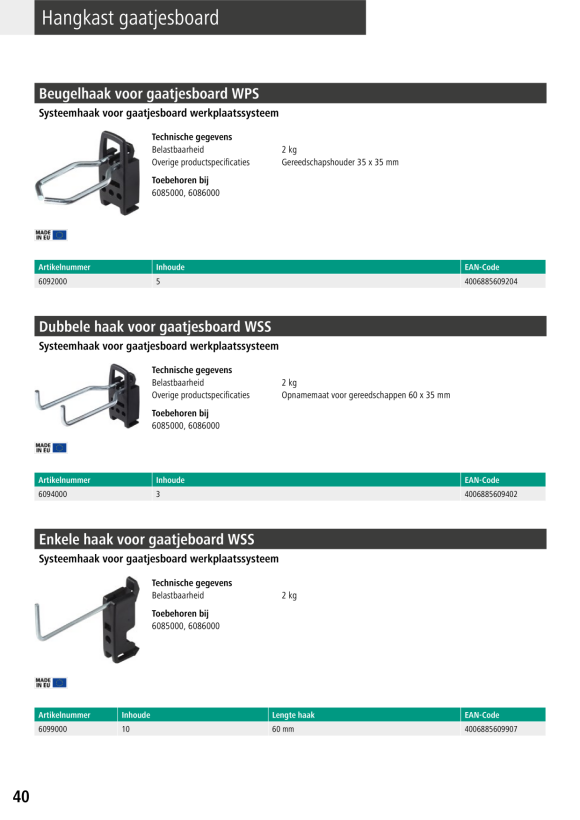 Wolfcraft Lochwandablage Werkstattsystem 6802000