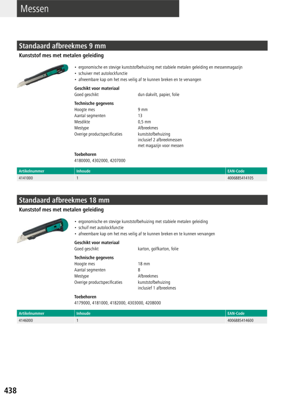 Wolfcraft Profi-Dual-Sicherheitsmesser 18 mm 4284000