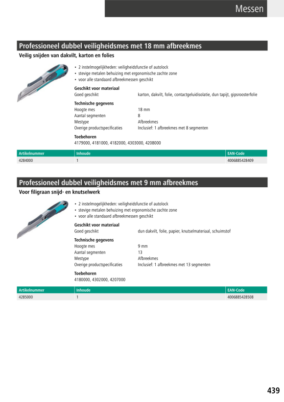Wolfcraft Profi-Dual-Sicherheitsmesser 18 mm 4284000