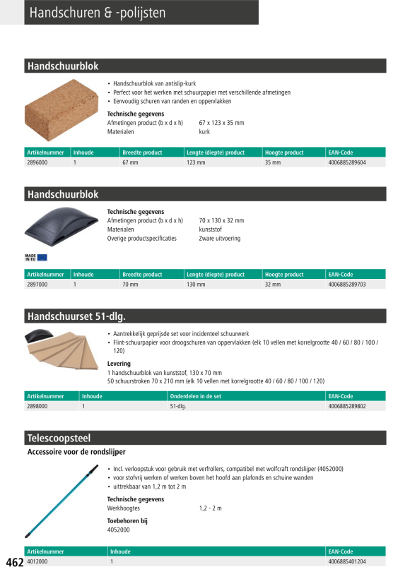 Wolfcraft Handschleifklotz, Kunststoff 2897000