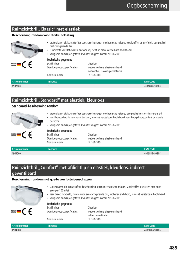 Wolfcraft Vollsichtbrille „Standard“ mit Gummiband, farblos 4903000