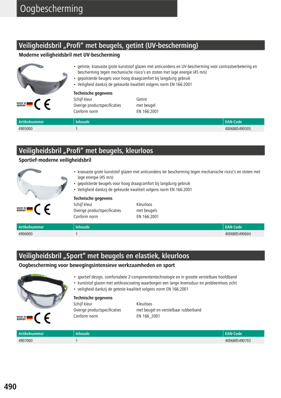 Wolfcraft Schutzbrille „Profi“ mit Bügeln, farblos 4906000