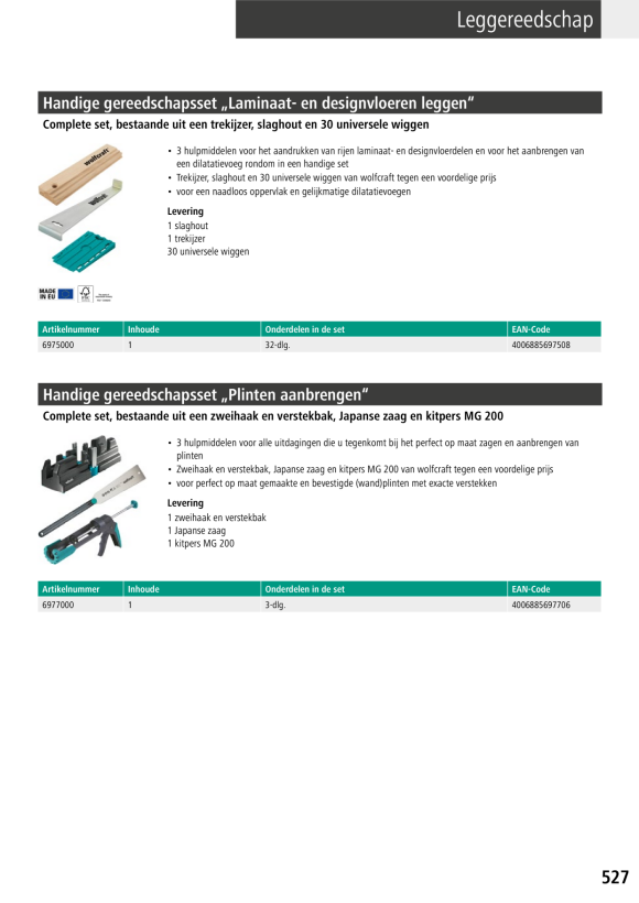 Wolfcraft Gelingpaket „Sockelleisten anbringen“ 6977000