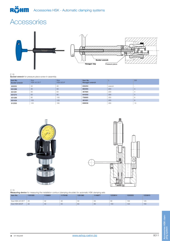 RÖHM Nástrčný klíč KP pro upínací sadu HSK-A63/B80 831274