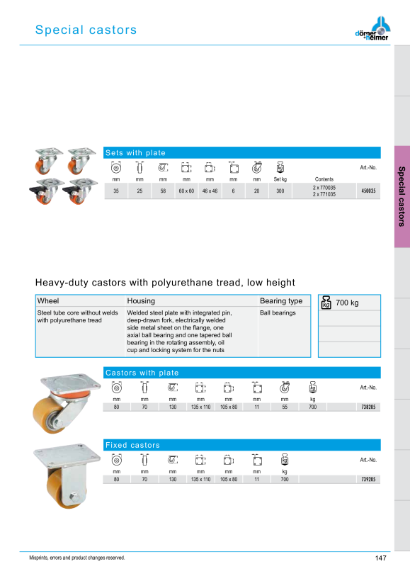 Dörner & Helmer SL-PU-Lenkrolle 35x25 mm Kula 773035
