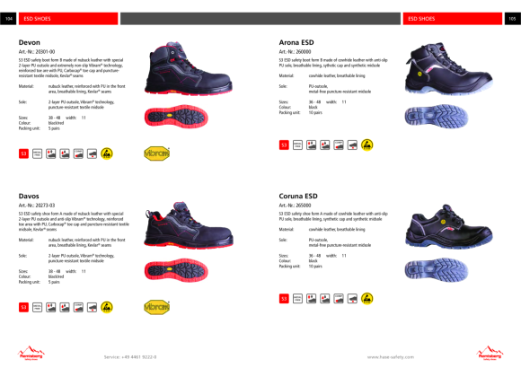 Hase Sicherheitshalbschuhe Coruna ESD, Größe 36 265000 (T-361402)