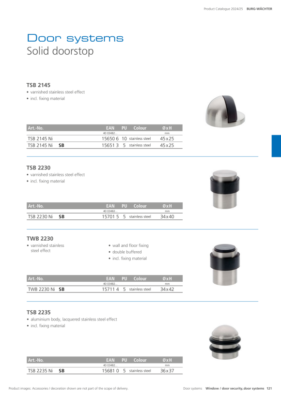Burg-Wächter Boden-Türstopper TSB 2230 Ni SB 15701