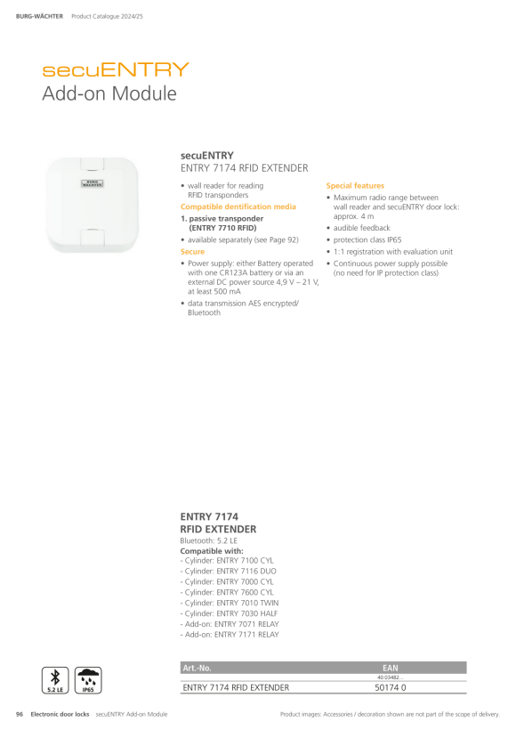 Burg-Wächter Wandleser ENTRY 7174 RFID EXTENDER 50174