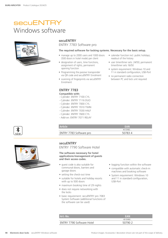 Burg-Wächter Software ENTRY ENTRY 7783 Software pro 50783