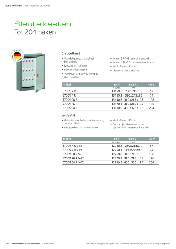Burg-Wächter Schlüsselschrank 6500/48 L 6700