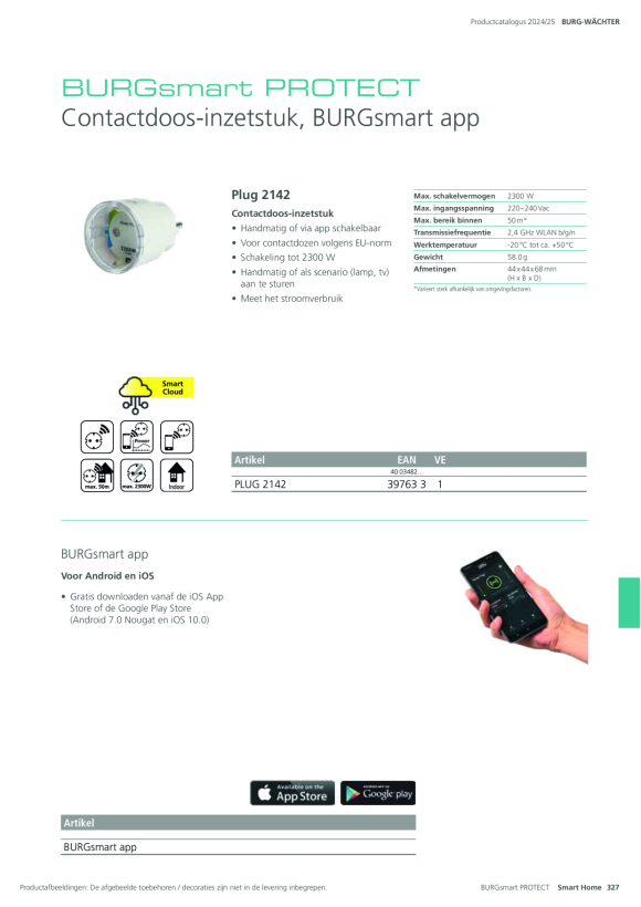 Burg-Wächter Steckdosen-Einsatz BURGsmart PROTECT PLUG 2142 39763