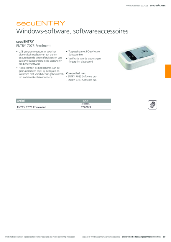 Burg-Wächter Programmiergerät ENTRYpro 7073 ENROLMENT 57200
