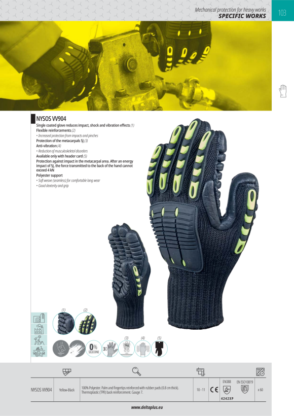 DELTA PLUS STRICKHS ACRYL LATEX GRAU 10 - ACRYL FEINSTRICKHANDSCHUH - HANDFLÄCHE MIT LATEX-SCHAUMSTOFF BESCHICHTUNG VV735GR10