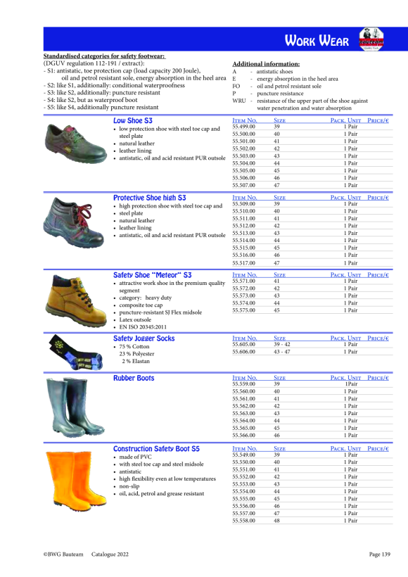 BWG Bau Sicherheitsstiefel Gr. 41 55.551.00