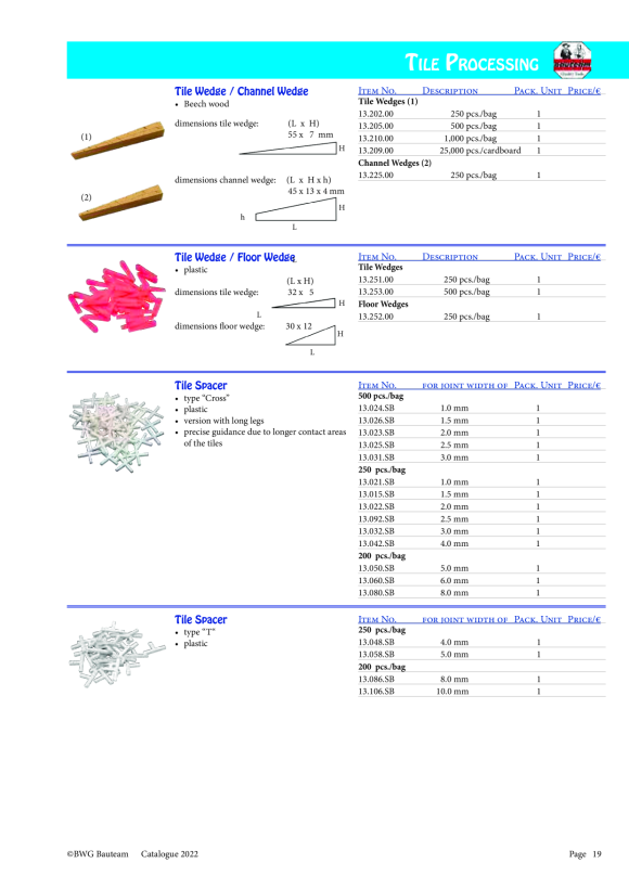 BWG Fliesenkeile Kunststoff 0-12mm 13.252.00
