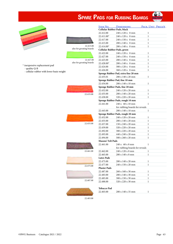 BWG Reibebrett Aluminium 22.375.00
